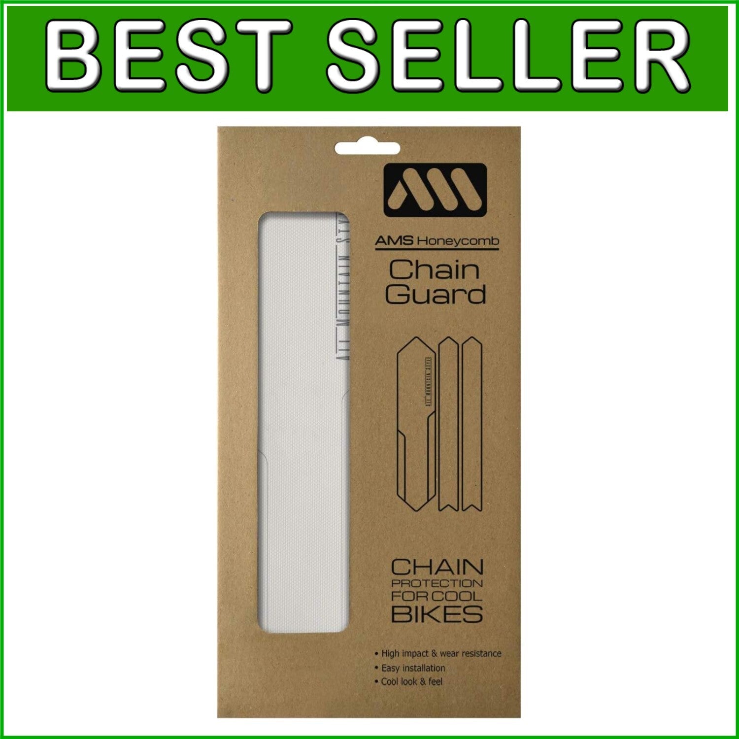 AMS High Impact Chain Guard for XC, Gravel, and Road Bikes - Easy Installation