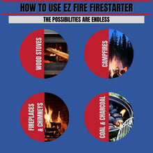 Load image into Gallery viewer, Sustainable EZ Fire Starters - Fast, Safe Fire Lighters for Campfires &amp; Grills