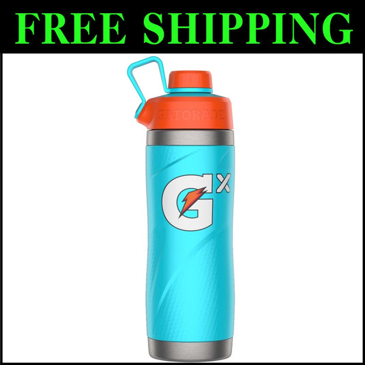Durable 32oz Gx Stainless Steel Bottle - Vibrant Neon Blue for Active Lifestyles