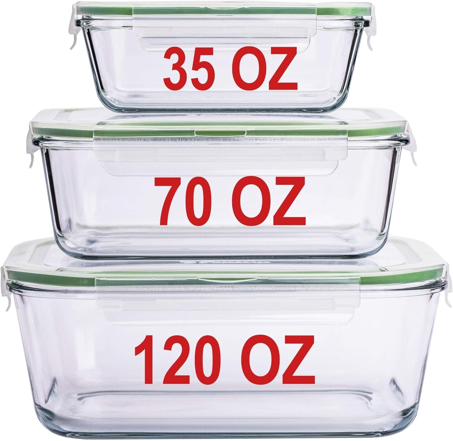 Airtight Borosilicate Glass Containers with Locking Lids - Oven & Microwave Safe
