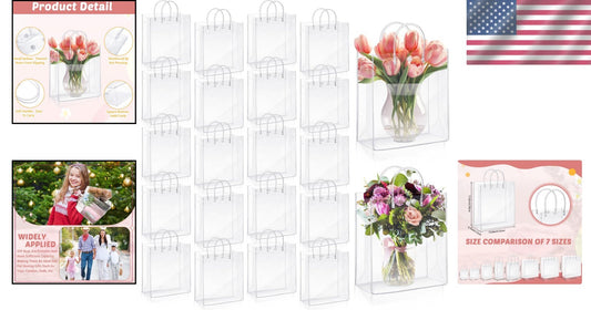 Sturdy Waterproof 13.8 x 11.8 Clear Tote Bags - Ideal for Parties & Gifts