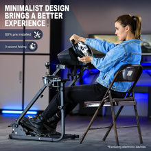 Load image into Gallery viewer, Adjustable Racing Steering Wheel Stand with Shifter Mount - Space-Saving Design
