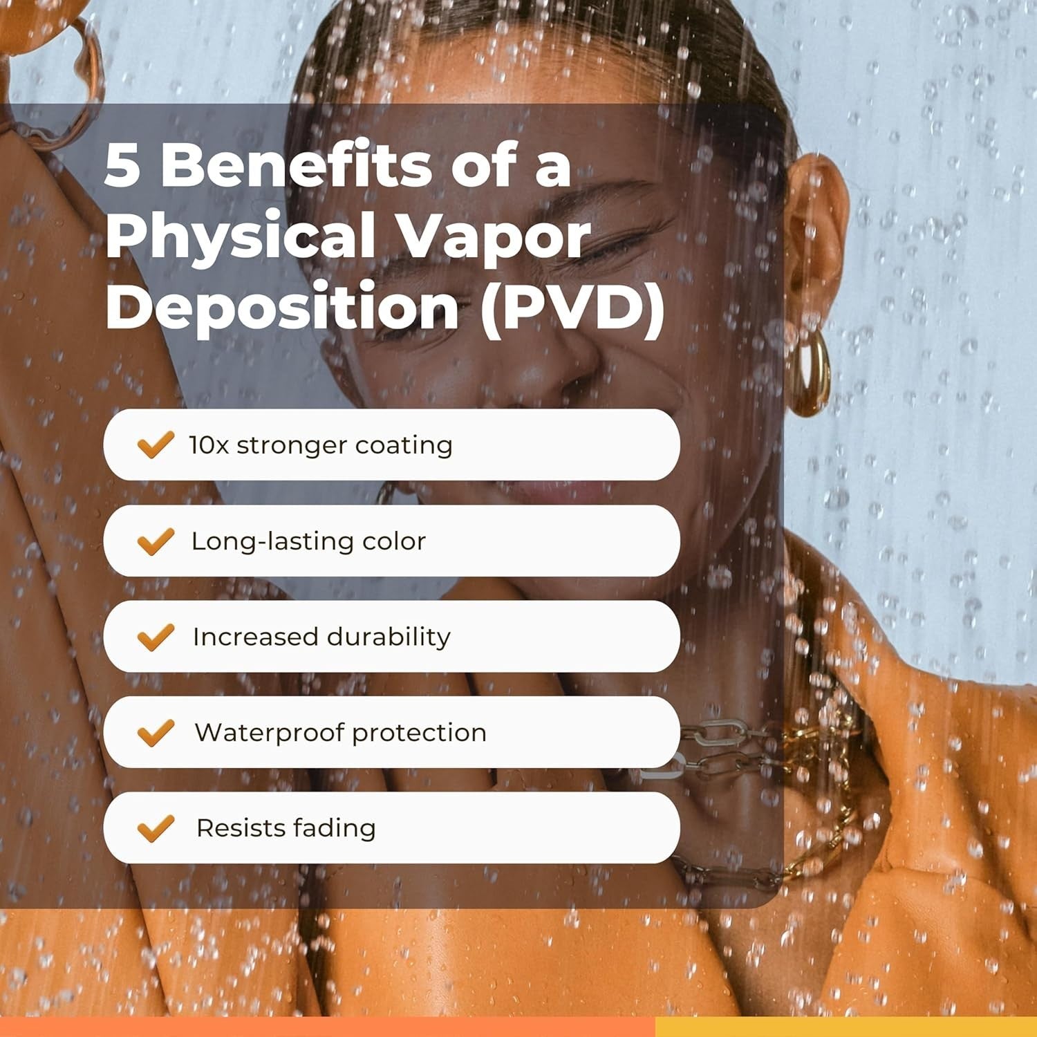 Luxury Waterproof Gold Ring for Women - Everyday Stackable & Sweatproof, Size 6