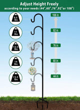 Load image into Gallery viewer, Sturdy Adjustable Bird Feeder Stand with 5 Prong Base - 2 Pack, 108 Inches Tall