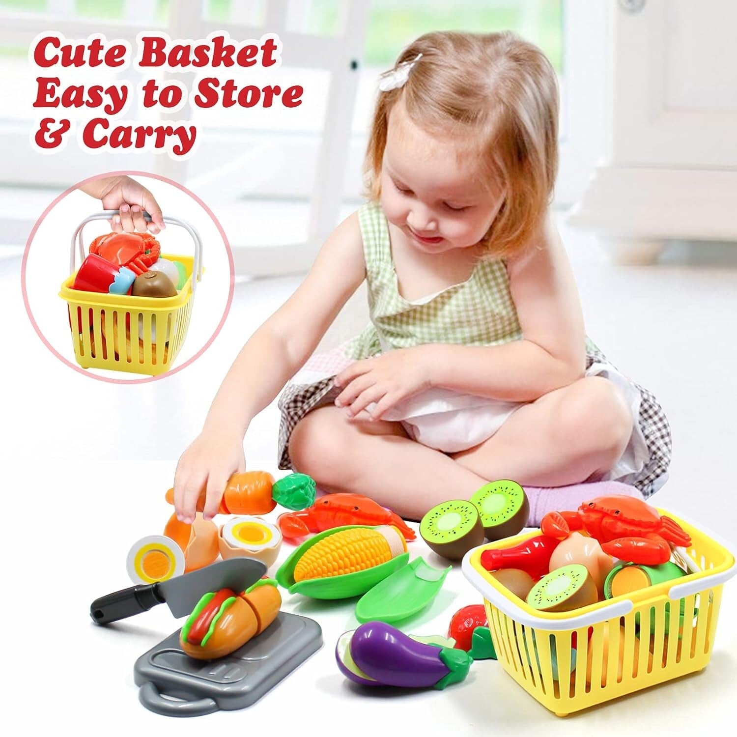 Interactive 32-Piece Kitchen Toys Set for Kids - Apron, Accessories & Play Food