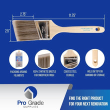 Load image into Gallery viewer, 12-Pack 2.5-Inch Angle Paint Brushes with Comfort Grip for Precision Painting