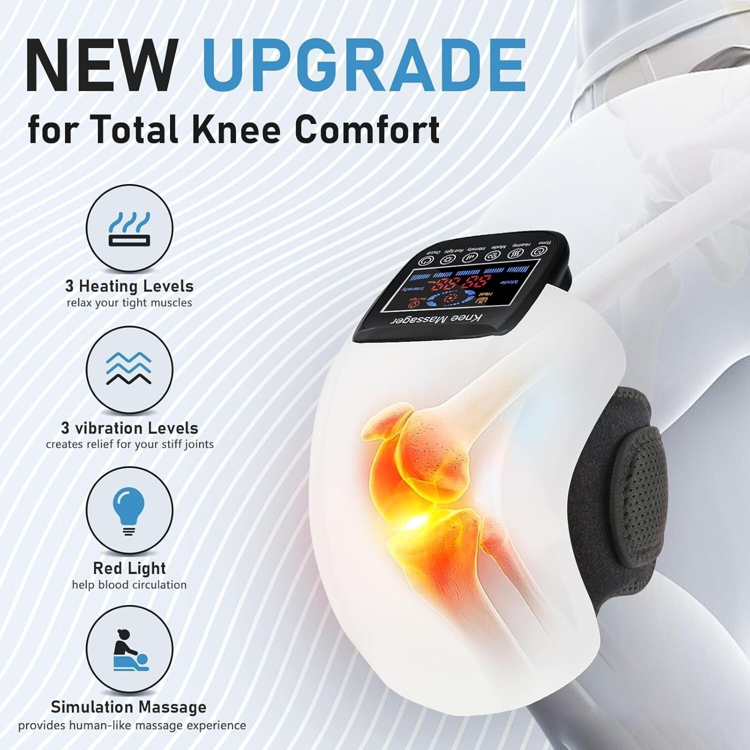 Multi-Function Knee and Shoulder Massager - Rechargeable with Red Light Therapy