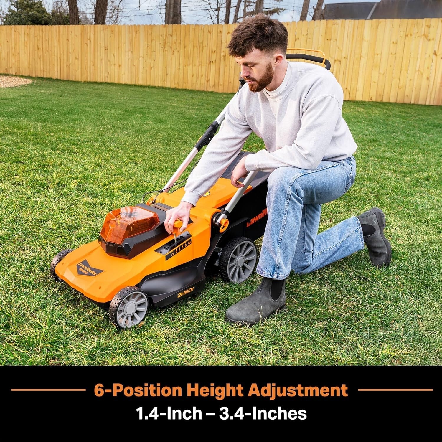 Compact Cordless Lawn Mower with 3-in-1 Function & Folding Handle for Storage