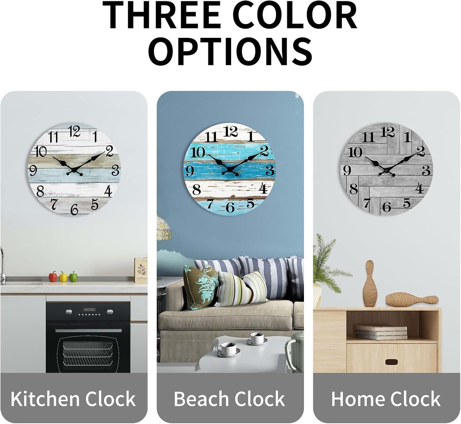 Elegant 16 Inch Analog Wall Clock - Perfect for Indoor/Outdoor Coastal Settings