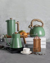 Load image into Gallery viewer, Vintage Green 34 oz French Press with Wood Handle &amp; Double Wall Insulation