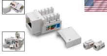 Load image into Gallery viewer, Durable 100-Pack Cat6 Keystone Jacks - Gold-Plated RJ45 Ethernet Wall Jacks