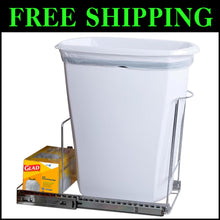 Load image into Gallery viewer, Chrome Finish Adjustable Trash Can Pull-Out Drawer for Enhanced Kitchen Space