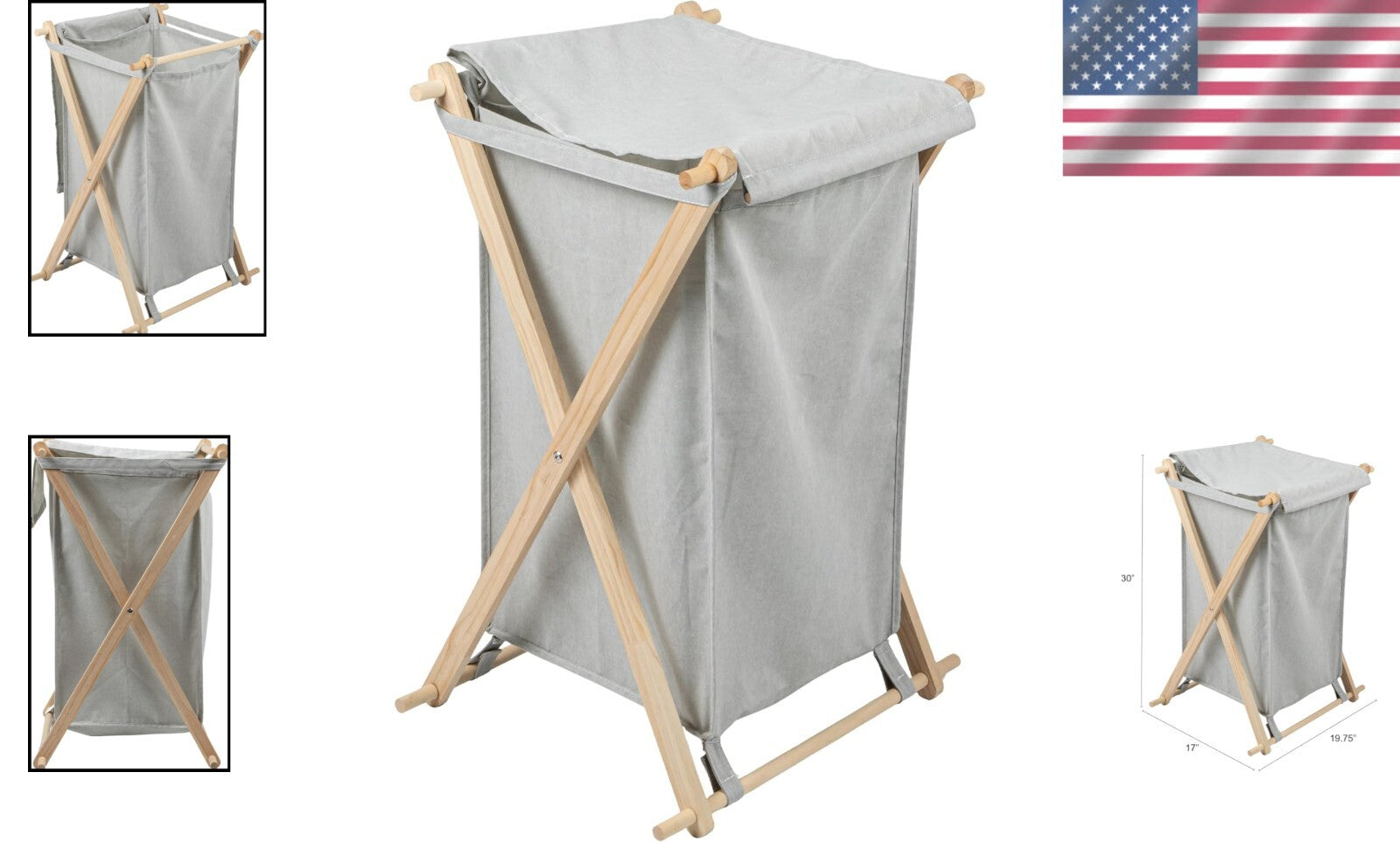 Elegant X-Frame Laundry Hamper with Removable Bag - Perfect for Small Spaces