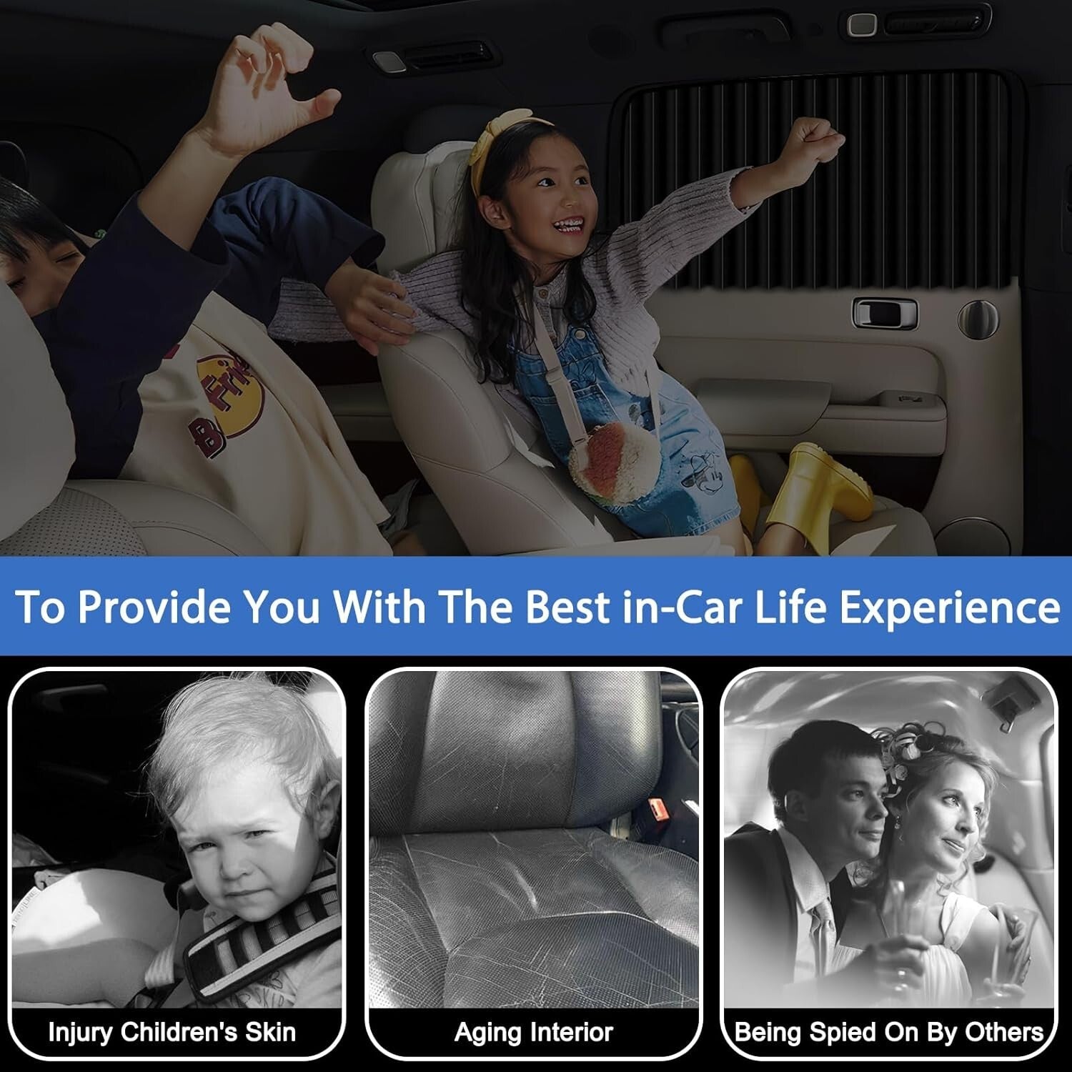 Car Window Shades with Strong Magnetic Attachments - Ideal for Camping & Napping