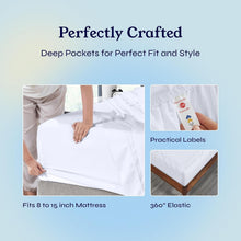 Load image into Gallery viewer, Breathable &amp; Soft 400 TC Split King Sheets with Deep Pockets - Ultimate Comfort