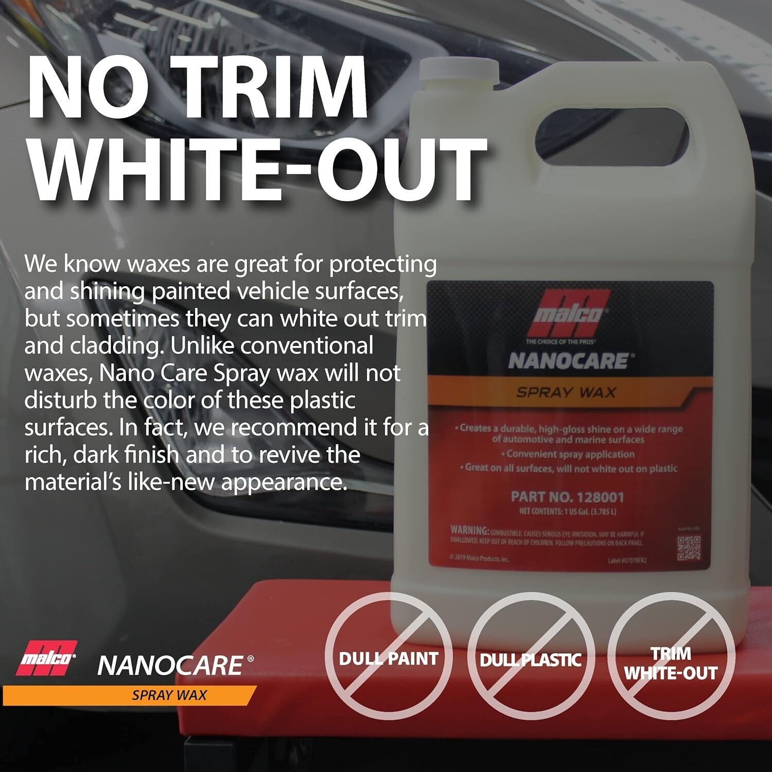 Professional Grade 2-in-1 Nano Care Spray Wax - 1 Gallon Interior & Exterior