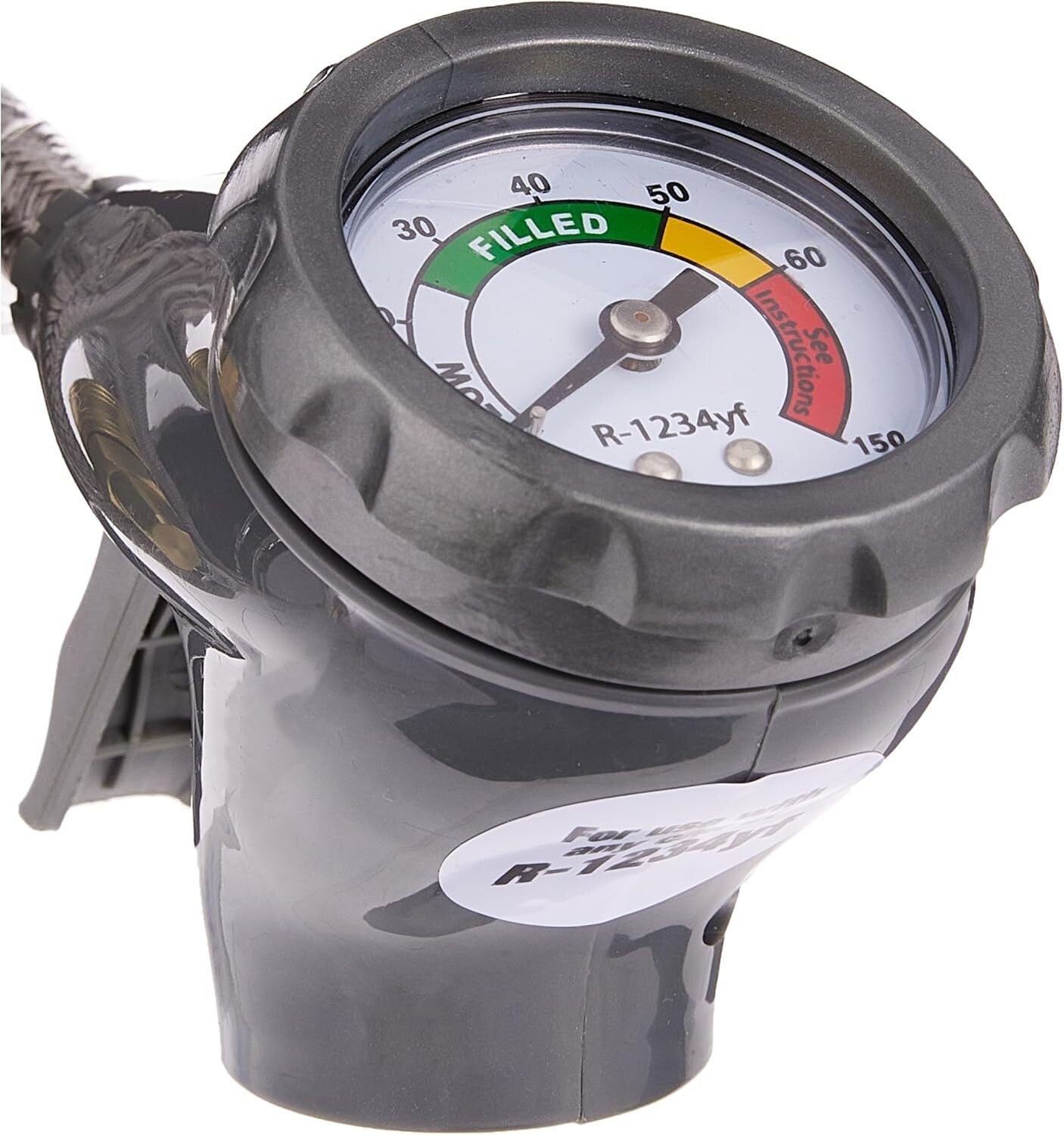 AC Pro Car Air Conditioner Recharge Kit - R1234YF Gauge & Quick-Connect Hose