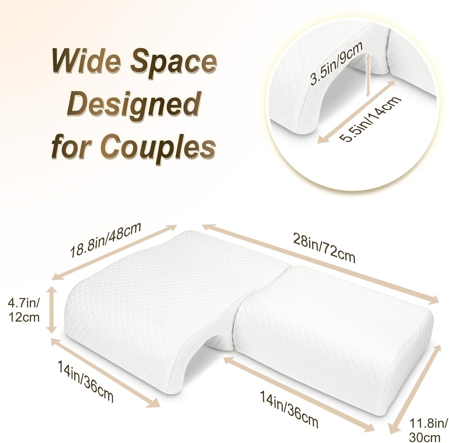 Breathable Memory Foam Cuddle Pillow for Couples - Adjustable and Comfortable