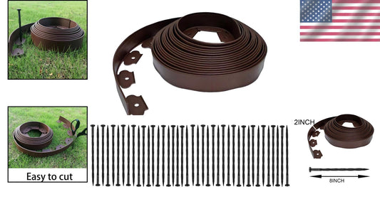 Durable 40FT Landscape Edging, 2in Height with 40 Stakes for Beautiful Borders