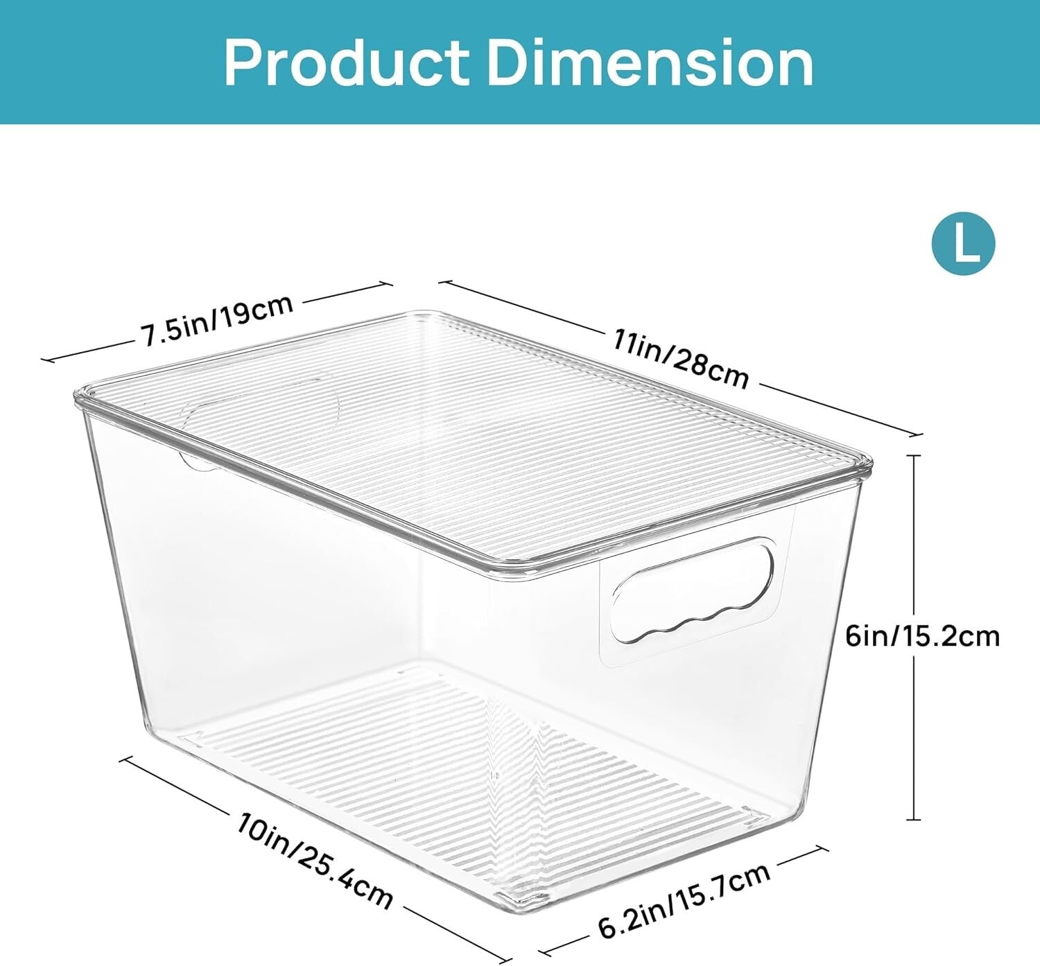 8 Pack Stackable Clear Storage Bins with Handles - Perfect for Pantry & Kitchen