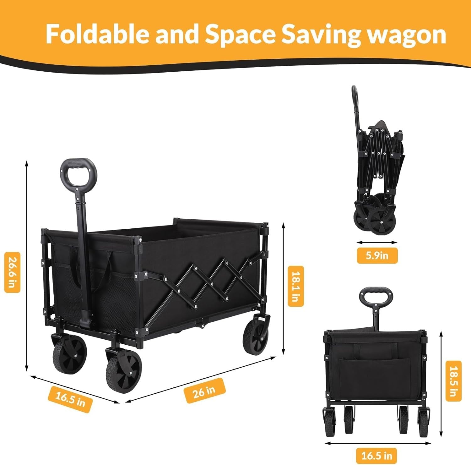 Effortless Transport Folding Wagon Cart - Perfect for Outdoor Activities