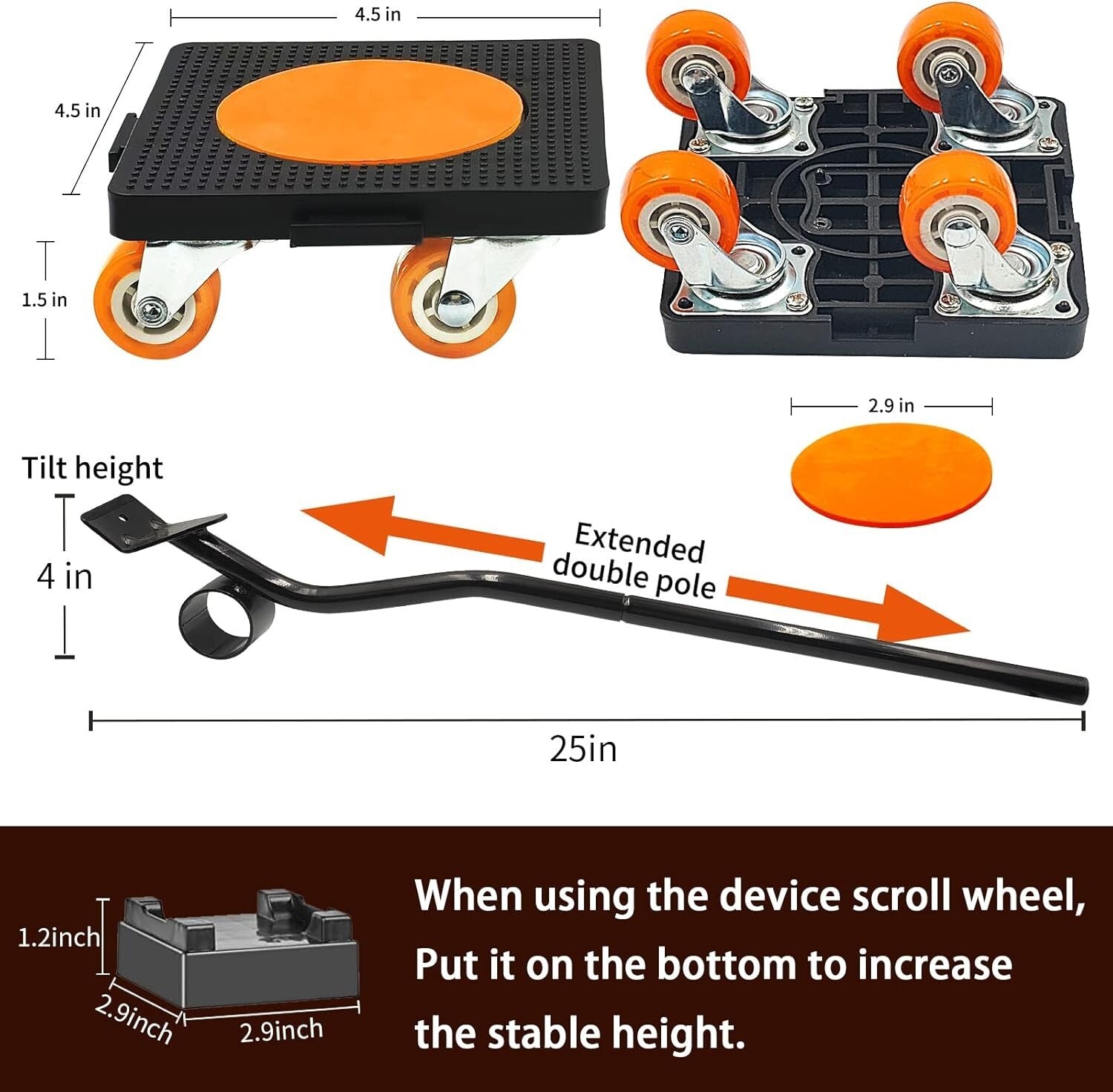 Durable Furniture Dolly Set with 16 Wheels - Ideal for Sofa, Piano, and More