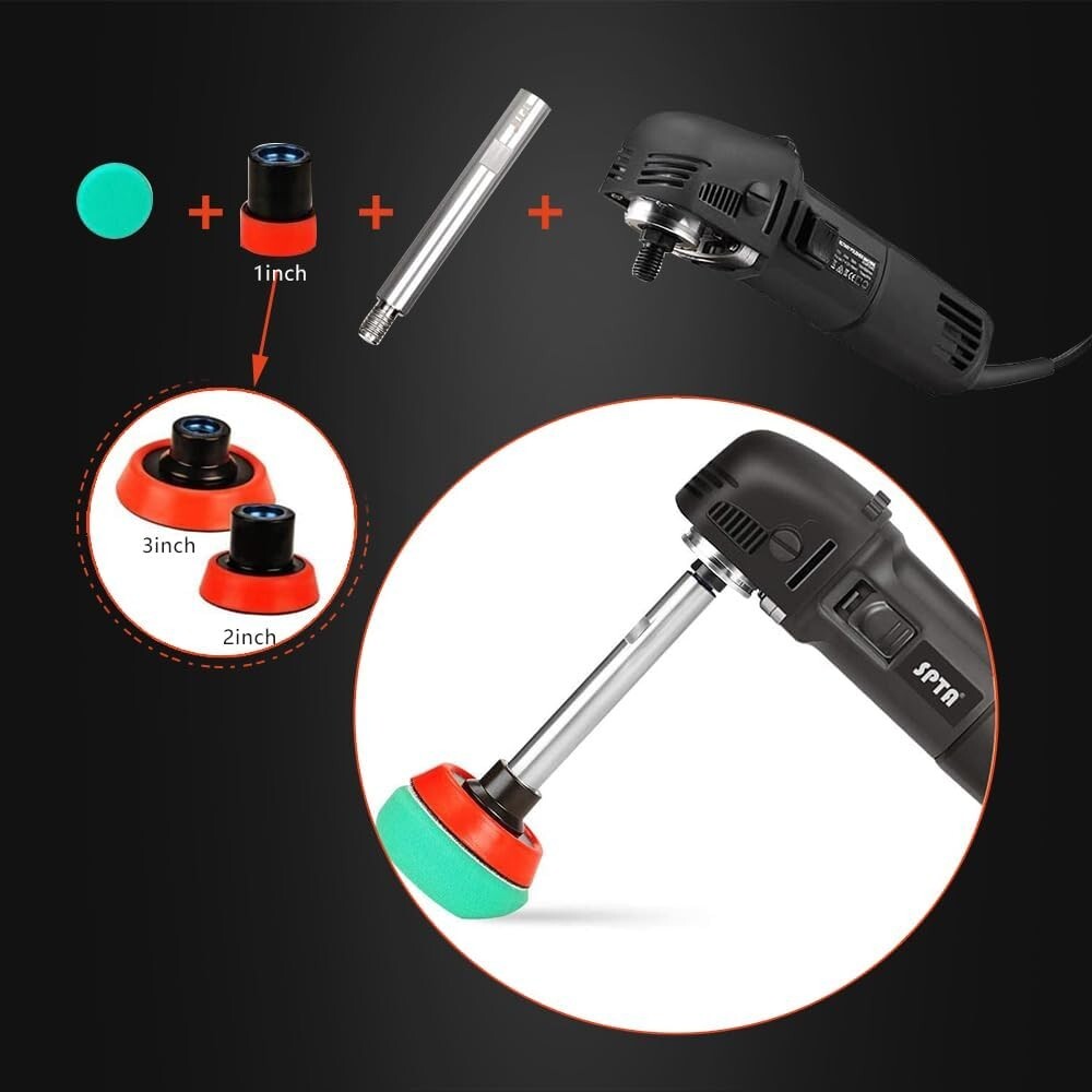 Powerful Corded Mini Polisher with Wool and Sponge Pads - Perfect for Car Care