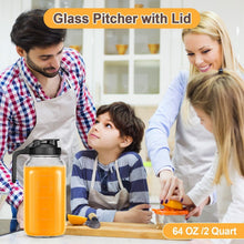 Load image into Gallery viewer, Stylish 64oz Glass Mason Pitcher with Leak-Proof Lid for Iced Beverages