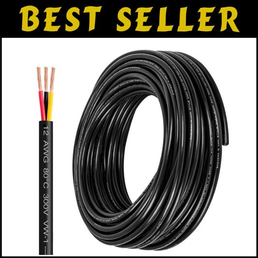 Weather-Resistant 12 Gauge Stranded Wire - 200FT Copper Cable for DIY Projects