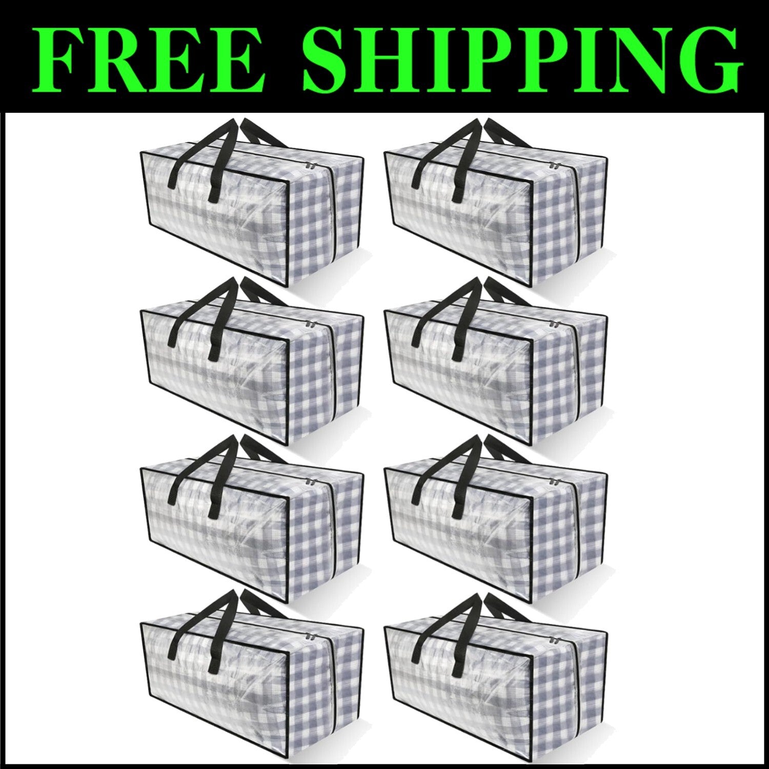 Reinforced Clear Zipper Storage Bags - 2 Pack Extra Large for Home & College Use