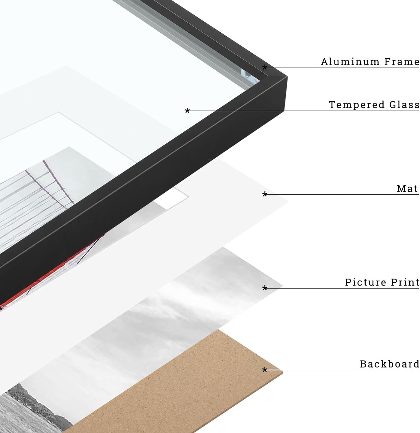 Durable 16x20 metal Picture Frames with 11x14 Mat - Perfect for Home and Gifting