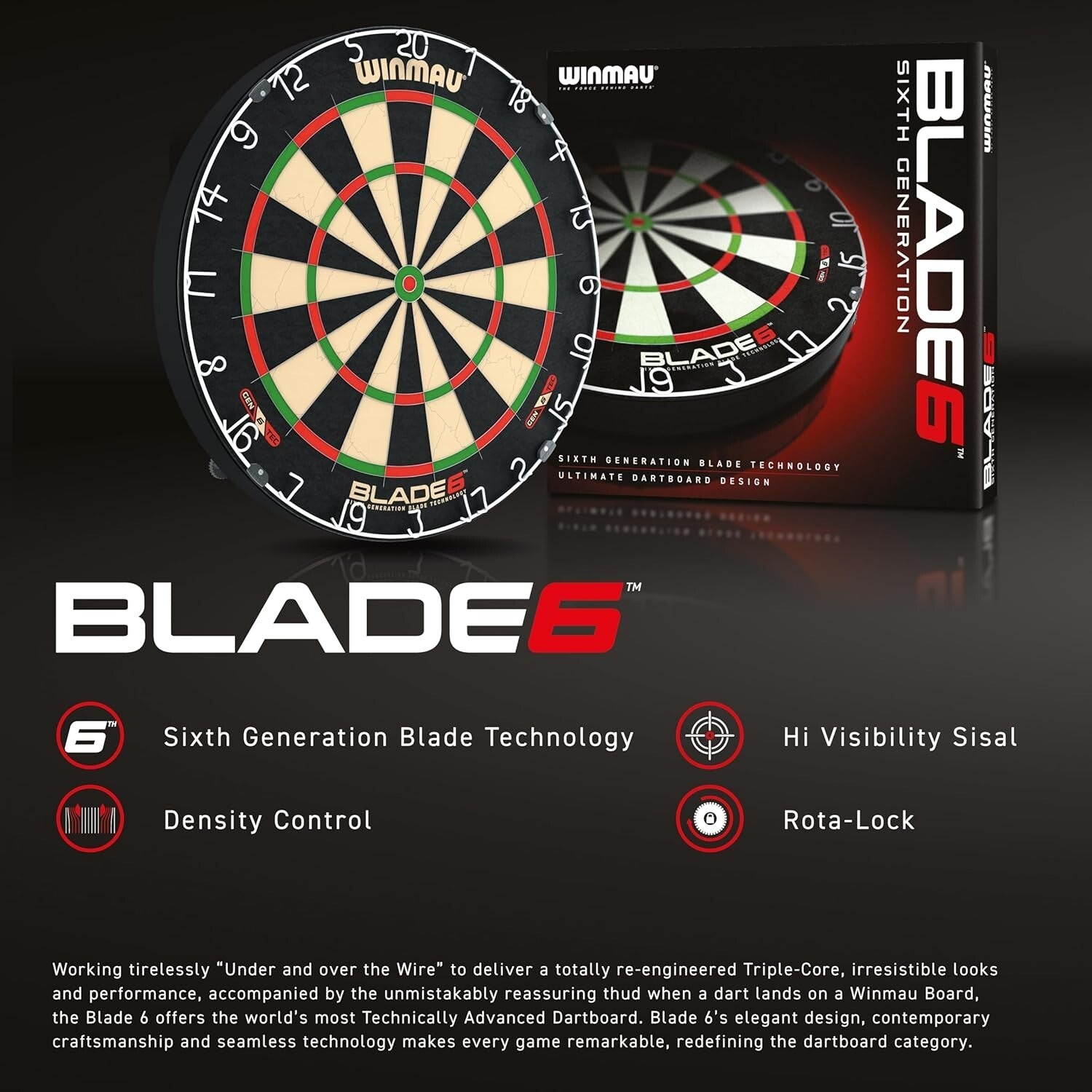 High-Performance Blade 6 Dartboard - Official Specs and Minimal Bounce Outs