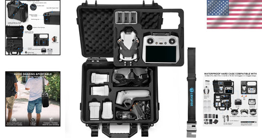 Waterproof Protective Hard Case for DJI Mini 4/3 & Accessories - Travel Friendly