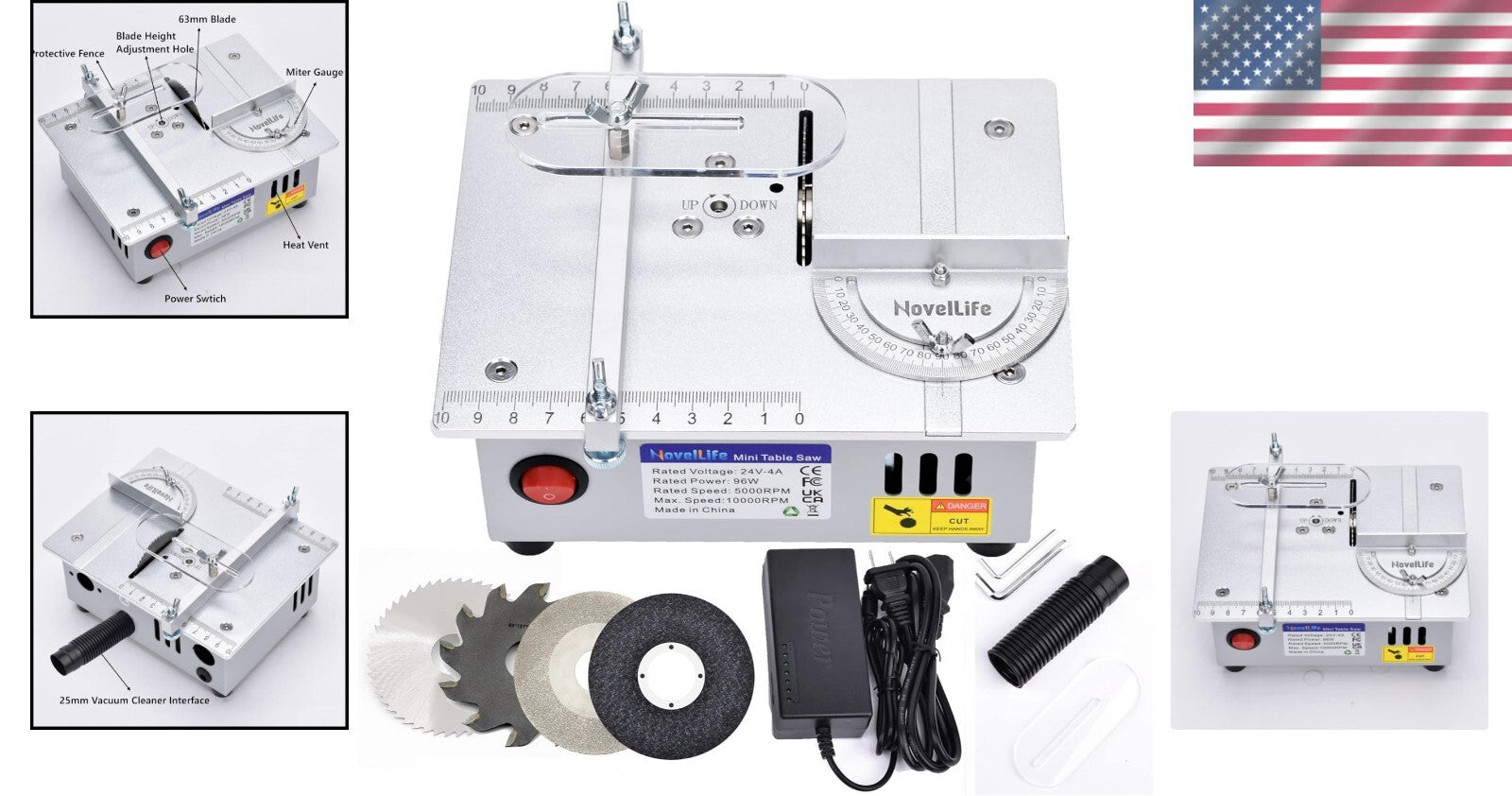 Versatile Desktop Mini Table Saw with Adjustable Cutting Depth for Crafts