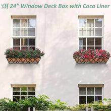 Load image into Gallery viewer, Set of 2: 24-Inch Metal Hanging Planters with Coco Liners for Outdoor Gardens