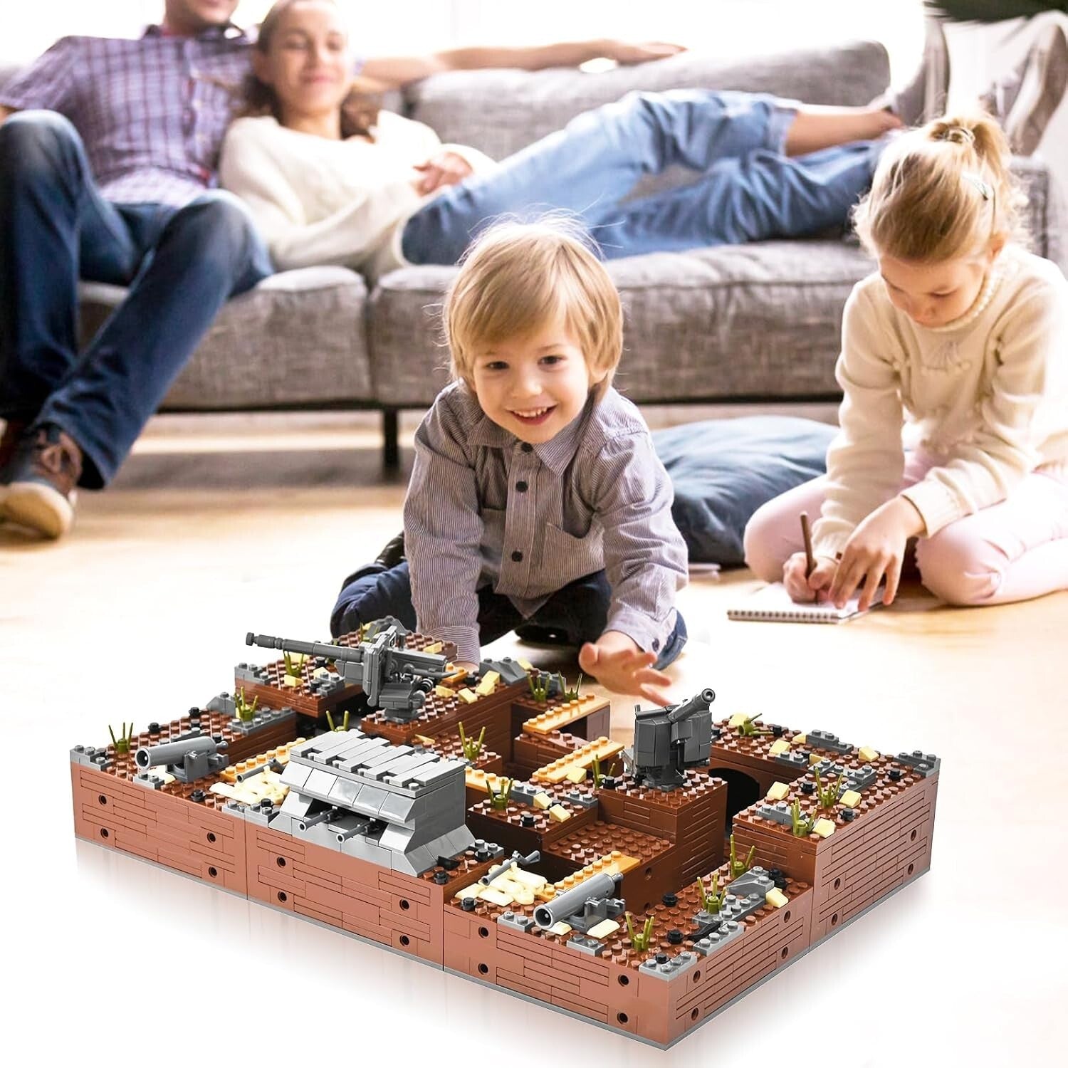 WW2 Military Building Blocks – 1350 Pcs with Anti-Aircraft Guns & Minifigures