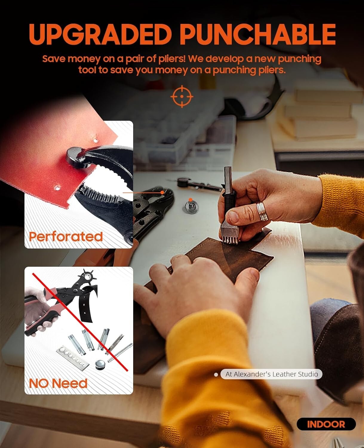 Effortless Snap Installation Tool with 100 Durable Canvas Snaps - Orange Kit