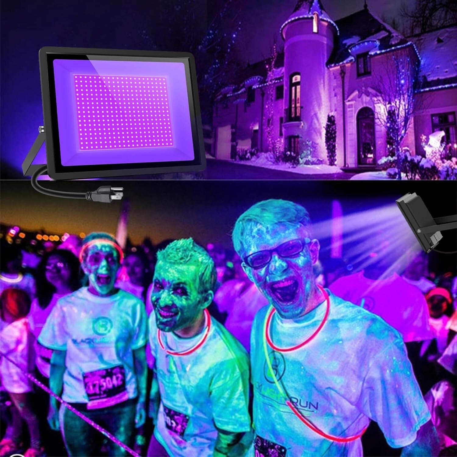 Durable 600W LED Black Light for Neon Glow Parties & Fluorescent Art Displays