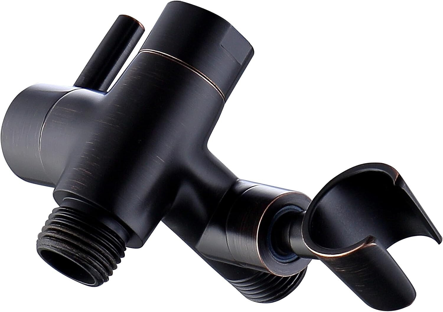 Elegant Oil Rubbed Bronze 3-Way Shower Arm Diverter with Solid Metal Holder