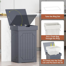Load image into Gallery viewer, Elegant 13 Gallon Trash Bin with Lid - Durable Eco-Friendly Wooden Design