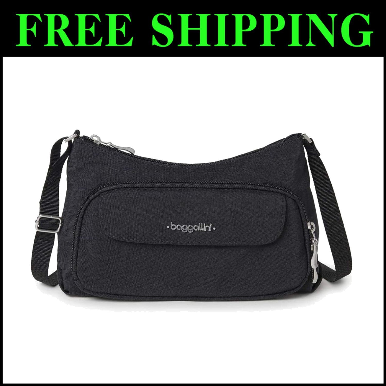 Everyday Crossbody Bag: Compact Nylon Purse with Built-In Wallet & Card Slots