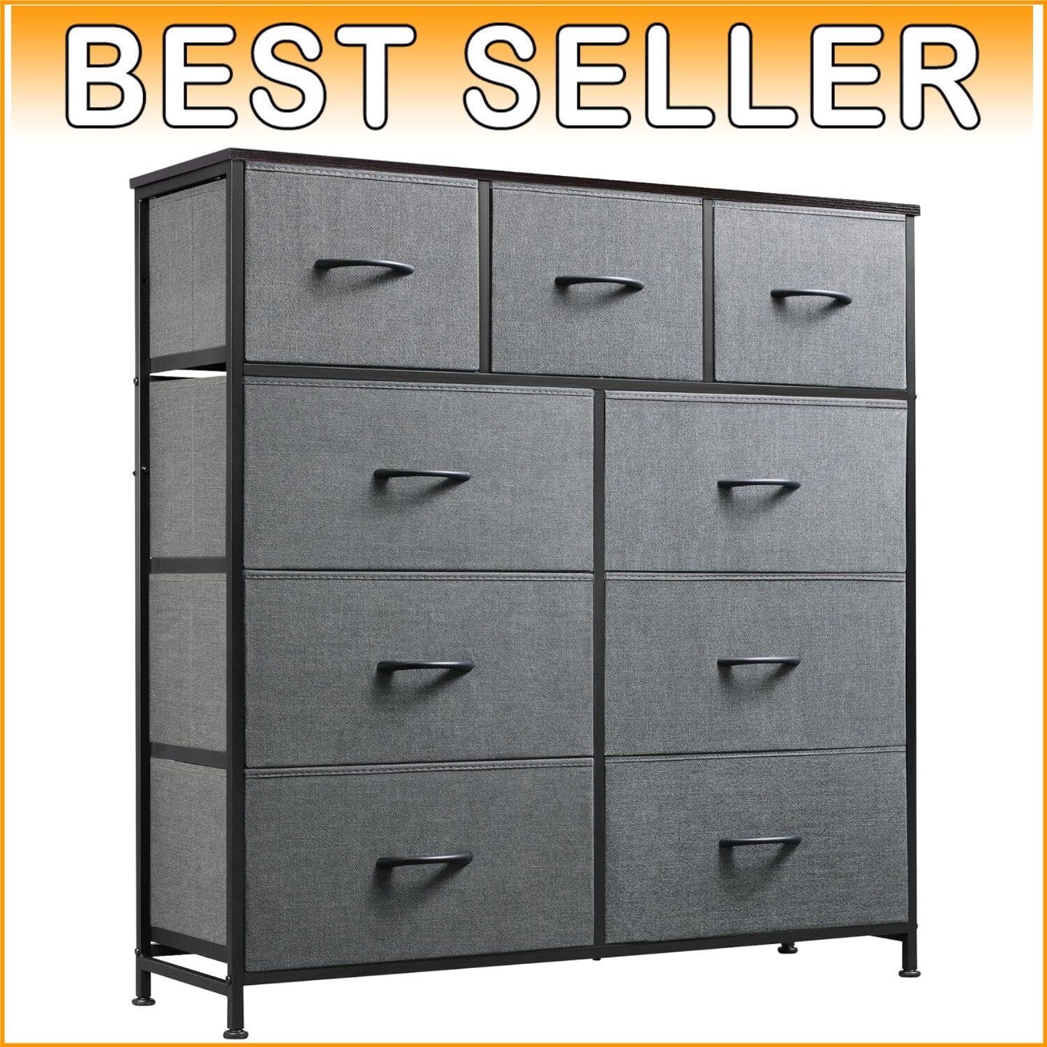 Durable 9-Drawer Fabric Tower with Easy Pull Handles - Stylish Storage Solution
