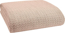 Load image into Gallery viewer, Breathable 100% Cotton King Size Bed Blanket in Beige - Cozy Year-Round Comfort