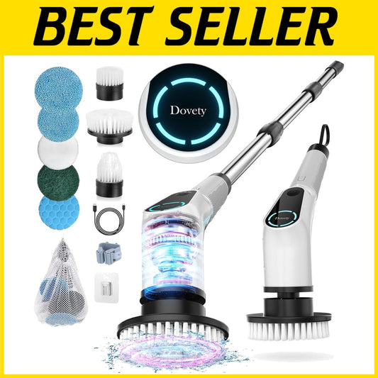 Advanced Cordless Cleaning Brush with Extendable Handle & 8 Versatile Heads