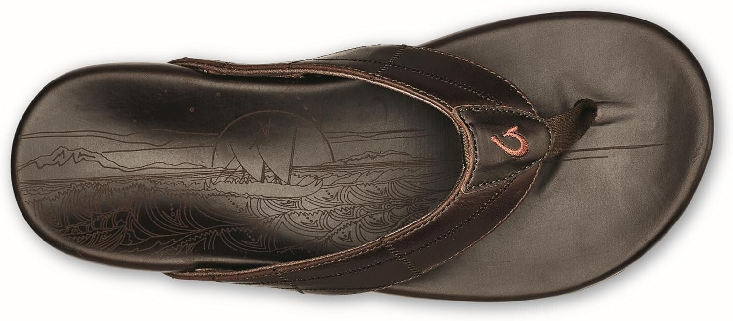Lightweight Men's Sandals with Full-Grain Leather & Non-Marking Traction Pads