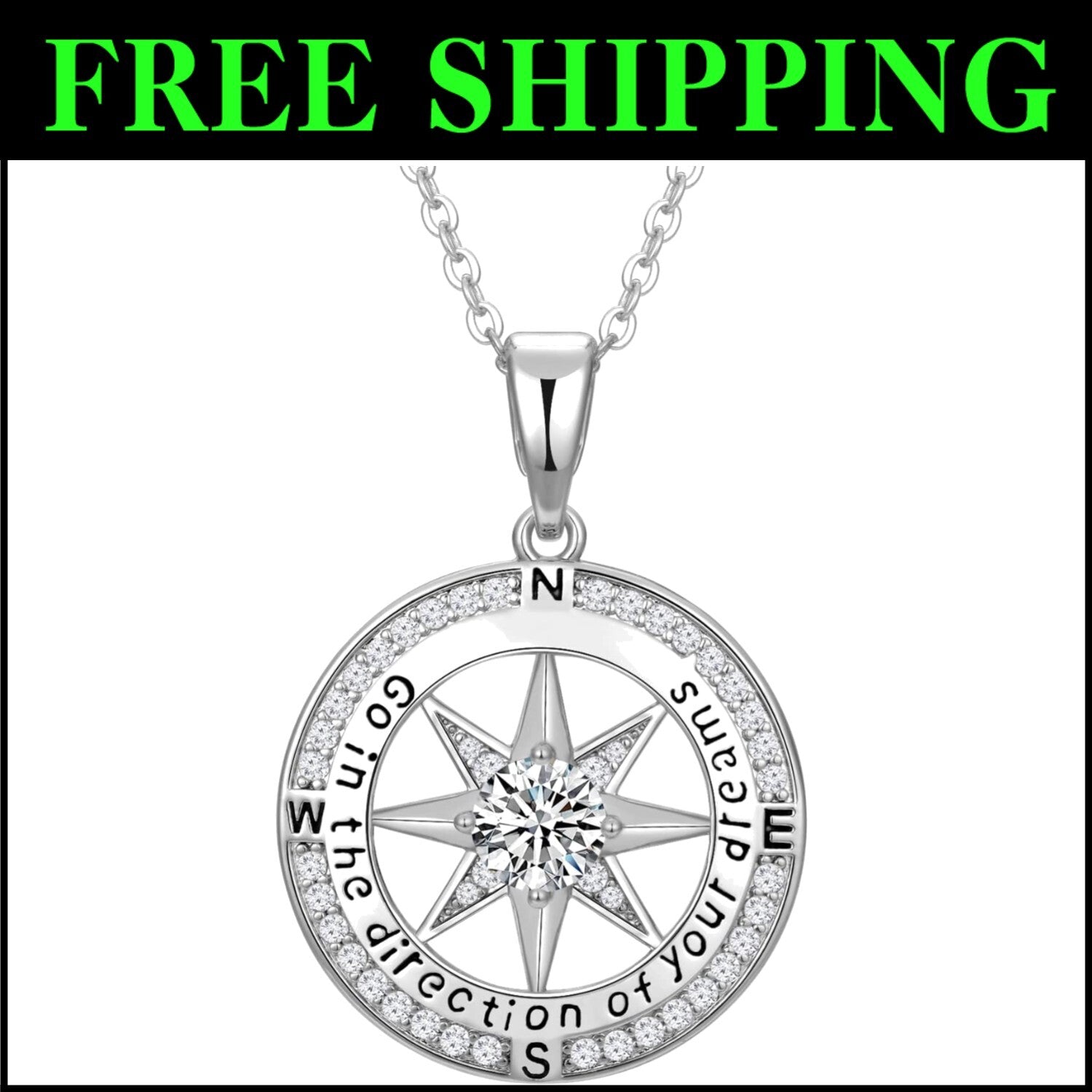 Elegant 18K Gold Filled Compass Necklace - Perfect Graduation Gift for Women