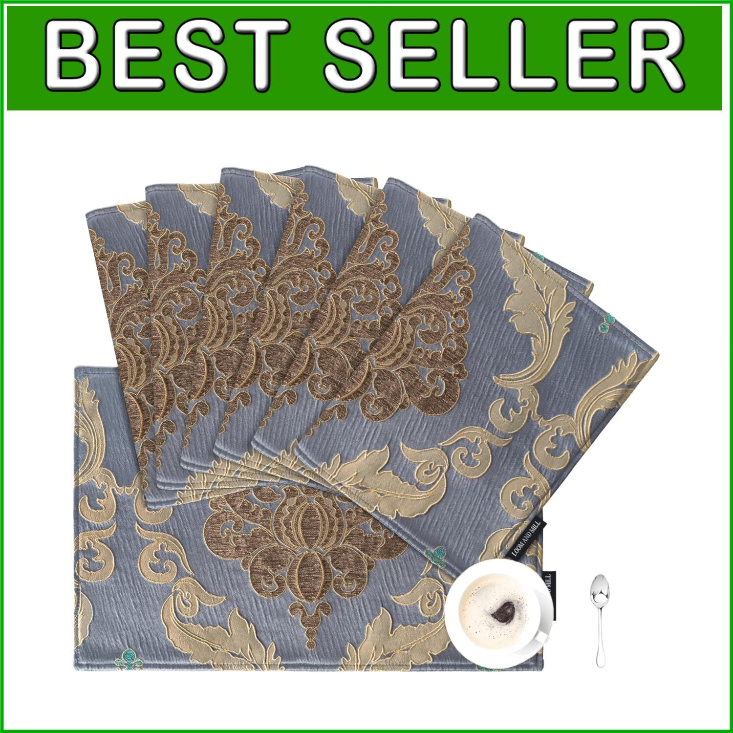 Double-Layer Luxury Table Mats - 12" x 18" Jacquard Placemats for Banquets