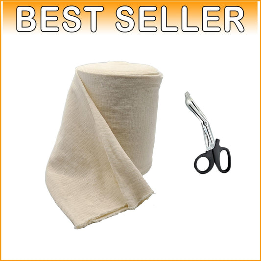 Elastic Tubular Bandage for Injury Support - 6.9" x 33' with Cutting Scissors