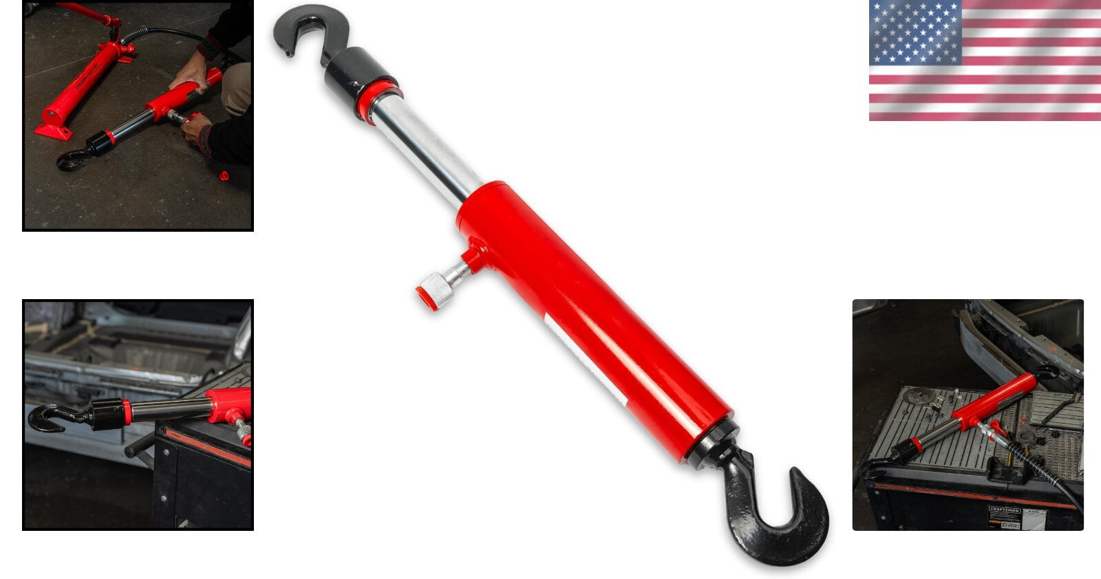 Durable 10-Ton Hydraulic Ram with 26-Inch Lift Height for Auto & Truck Bodywork