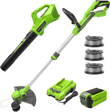 Load image into Gallery viewer, Effortless Battery-Powered 40V String Trimmer/Blower Set - Ideal for Homeowners
